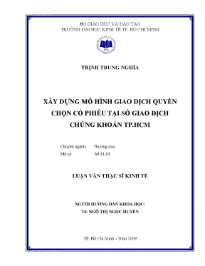 Tài liệu: Xây dựng mô hình giao dịch quyền chọn cổ phiếu