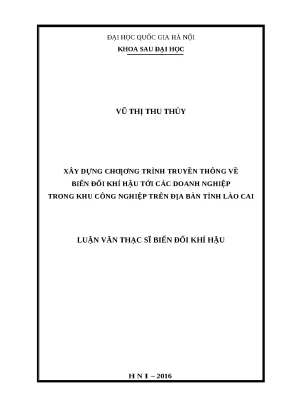 Luận văn: Truyền thông biến đổi khí hậu tại KCN Lào Cai