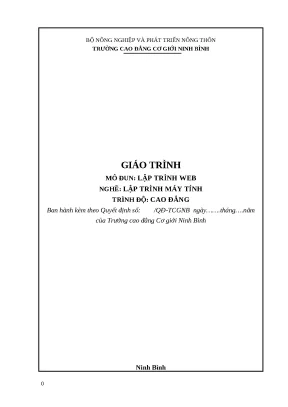 Giáo trình Lập trình Web (ASP.NET) cho hệ Cao đẳng