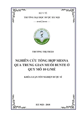 Trương thị thảo nghiên cứu tổng hợp - Khóa luận