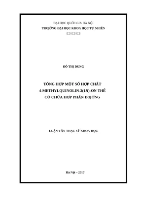 Luận văn: Tổng hợp 4-methylquinolin-2(1H)-on thế