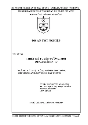 Đồ án mẫu: Thiết kế tuyến đường mới qua 2 điểm N-D