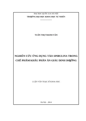 Ứng dụng tảo Spirulina trong chế phẩm dinh dưỡng