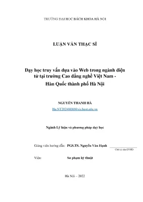 Ứng dụng dạy học truy vấn web trong ngành điện tử