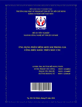Tốt nghiệp ứng dụng phần mềm artcam - Đồ án