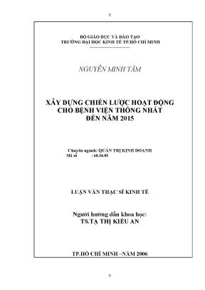 Luận văn chiến lược hoạt động Bệnh viện Thống Nhất