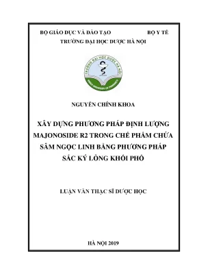 Định lượng Majonoside R2 trong Sâm Ngọc Linh bằng LC-MS