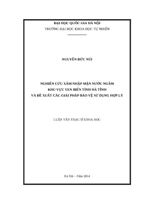 Xâm nhập mặn nước ngầm Hà Tĩnh: Nguyên nhân & Giải pháp