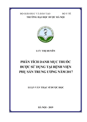 Phân tích danh mục thuốc tại BV Phụ sản Trung ương 2017