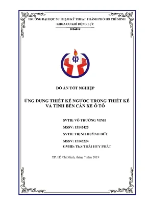 Đồ án: Thiết kế ngược và tính bền cản xe ô tô