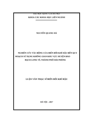 Tác động BĐKH đến quy hoạch không gian đảo Bạch Long Vĩ