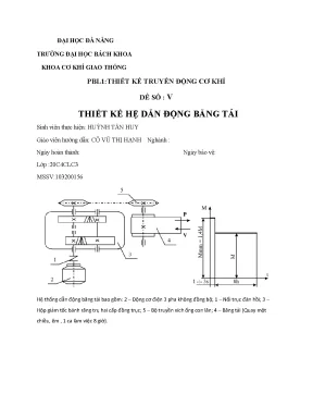 Thiết kế truyền động cơ khí dề số v