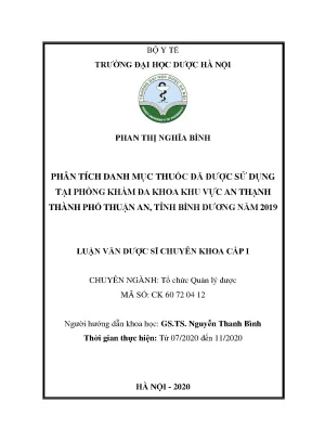 Phân tích danh mục thuốc PKĐK An Thạnh, Bình Dương 2019