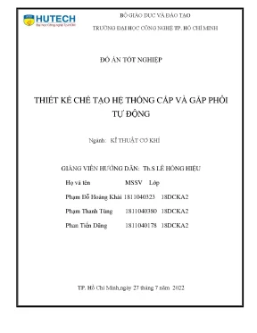 Thiết kế hệ thống cấp và gắp phôi tự động (Full Đồ án)