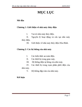 Báo cáo thực tập tại Nhà máy thủy điện Hòa Bình (Full)