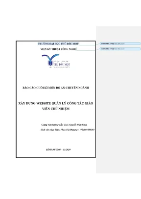 Đồ án website quản lý công tác giáo viên chủ nhiệm