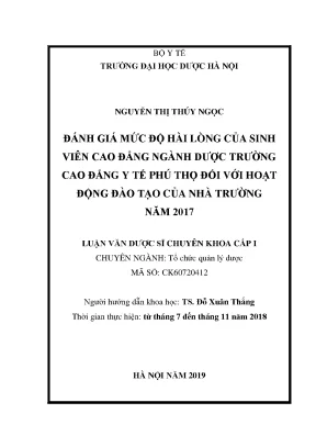 Nguyễn thị thúy ngọc đánh giá mức độ