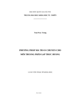 Phương pháp ma trận chuyển cho môi trường phân lớp trực 