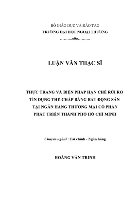 Hạn chế rủi ro tín dụng thế chấp BĐS tại HDBank