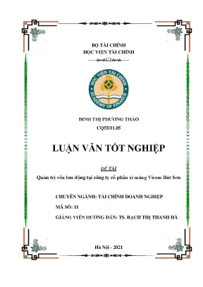 Vốn lưu động tại công ty cổ phần xi - Khóa luận