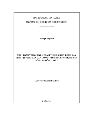 Vận chuyển trầm tích, biến động đáy biển do sóng, dòng chảy