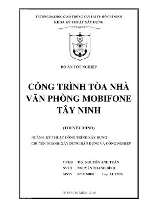Đồ án tốt nghiệp Tòa nhà văn phòng Mobifone Tây Ninh