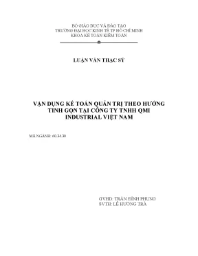 Luận văn Kế toán quản trị tinh gọn tại doanh nghiệp (PDF)