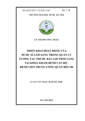 Quản lý tương tác thuốc của dược sĩ lâm sàng tại BV 108