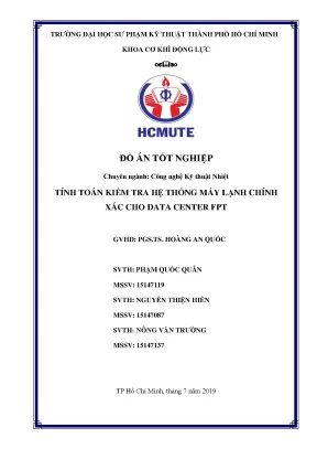Tính toán máy lạnh chính xác cho Data Center FPT (Đồ án)