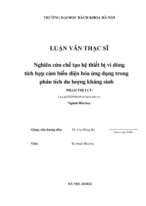 Cảm biến vi dòng: Phân tích nhanh dư lượng kháng sinh