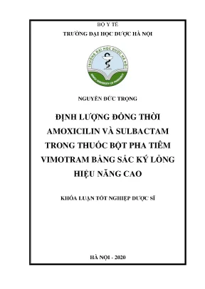Nguyễn đức trọng định lượng đồng thời - Khóa luận