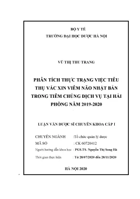 Thực trạng tiêu thụ vắc xin viêm não Nhật Bản tại Hải Phòng