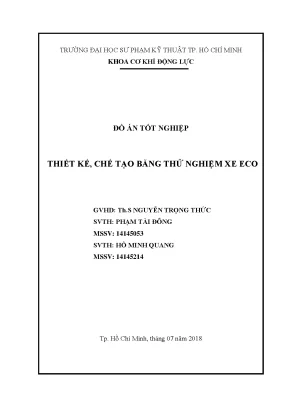 Đồ án: Thiết kế chế tạo băng thử nghiệm xe Eco