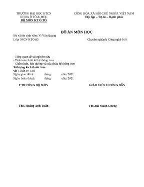 Đồ án thiết kế hệ thống treo trước ô tô du lịch (Full)