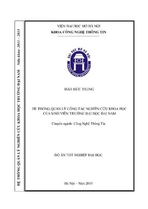 Đồ án: Quản lý NCKH sinh viên Đại học Đại Nam