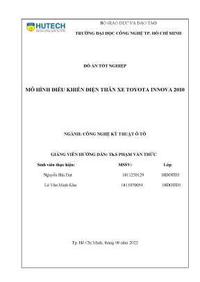 Mô hình Điện Thân Xe Toyota Innova 2010 (Full Đồ Án)