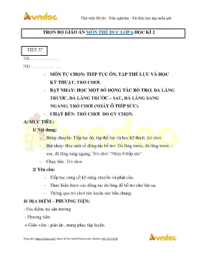 Giáo án Thể dục lớp 6 học kì 2 (Trọn bộ chi tiết)