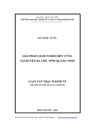 Giảm nghèo bền vững Ba Chẽ: Giải pháp và Kinh nghiệm
