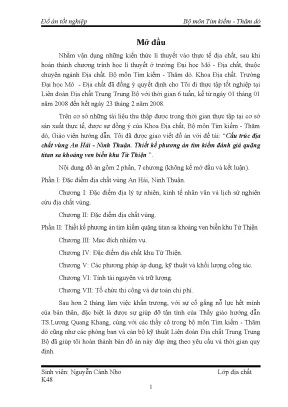 Đồ án tìm kiếm quặng titan sa khoáng tại Ninh Thuận