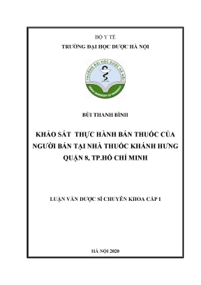 Khảo sát thực hành bán thuốc tại nhà thuốc Khánh Hưng, Q8