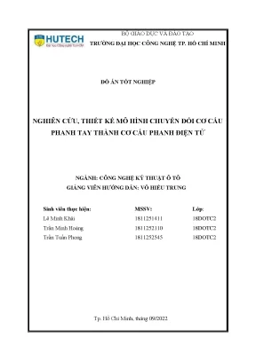 Mô hình chuyển đổi phanh tay cơ thành phanh điện tử