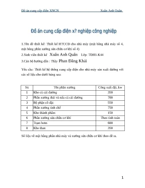 Thiết kế hệ thống cung cấp điện cho nhà - Đồ án