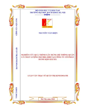 Quy trình xây dựng ISO 9001:2008 tại Bánh kẹo Hải Hà