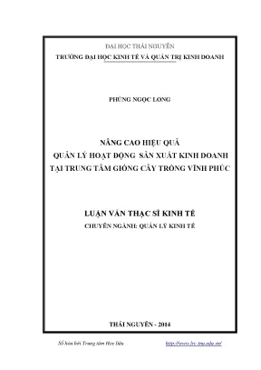 Giải pháp quản lý sản xuất tại Trung tâm Giống cây trồng