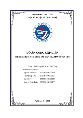 Báo cáo nhà máy luyện kim đồ án 2
