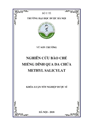 Vũ sơn trường nghiên cứu bào chế miếng - Khóa luận
