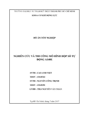 Đồ án Hộp số tự động A140E: Cấu tạo & Nguyên lý