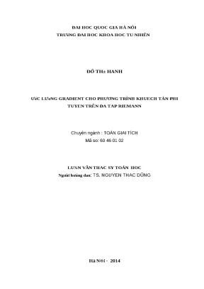 Ước lượng gradient pt khuếch tán trên đa tạp Riemann