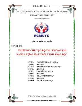 Thiết kế bộ thu không khí NLMT cánh sóng dọc (Đồ án)