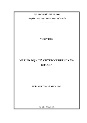 Luận văn Thạc sĩ về Tiền điện tử, Bitcoin & Crypto